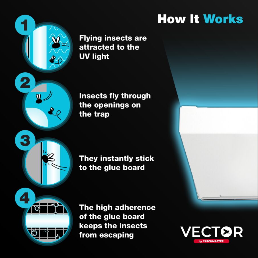 Vector Optima UV Light Fly Traps, White Vector Optima UV Light Fly Traps, White