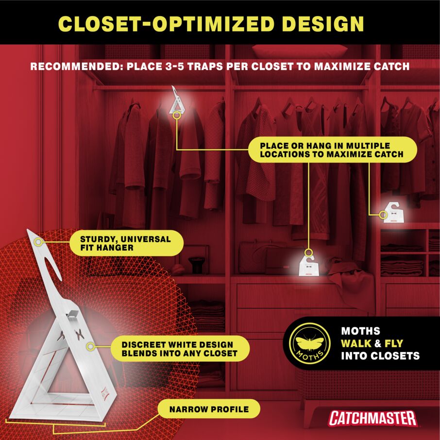 Catchmaster Premium Clothes Moth Traps with PheroGuard Technology, 6 Pack Hardwood Pattern Glue Traps for Closets Catchmaster Premium Clothes Moth Traps with PheroGuard Technology, 6 Pack Hardwood Pattern Glue Traps for Closets