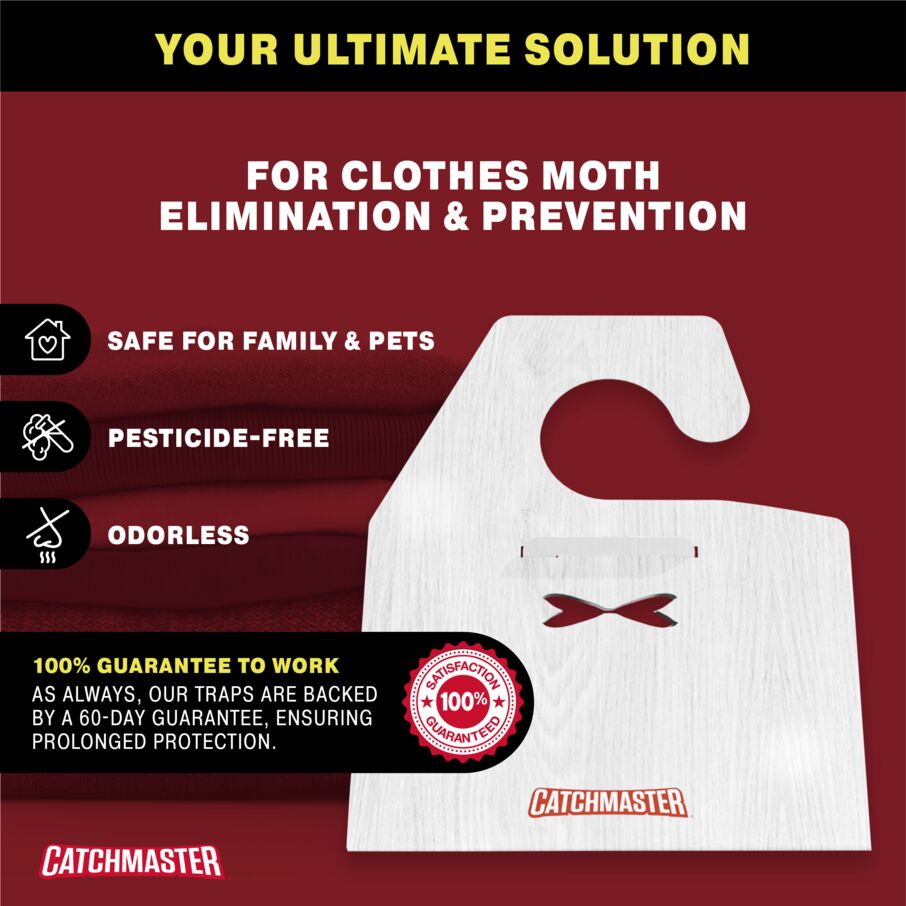 Catchmaster Premium Clothes Moth Traps with PheroGuard Technology, 6 Pack Hardwood Pattern Glue Traps for Closets Catchmaster Premium Clothes Moth Traps with PheroGuard Technology, 6 Pack Hardwood Pattern Glue Traps for Closets