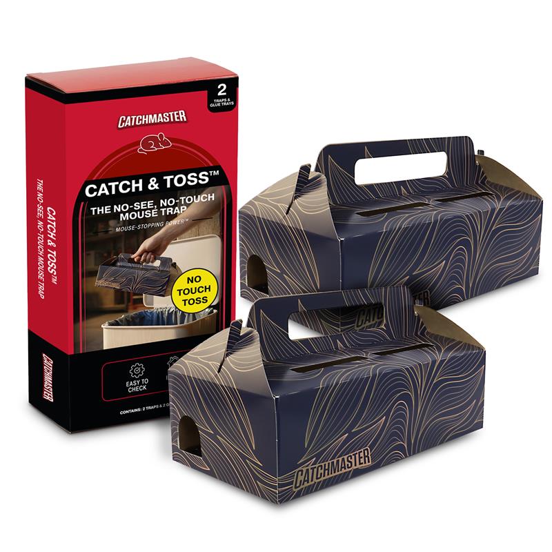 Catch & Toss: No-Touch Disposable Mouse Glue Traps Indoor (2 Pack)