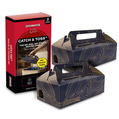 Catch & Toss: No-Touch Disposable Mouse Glue Traps Indoor (2 Pack)