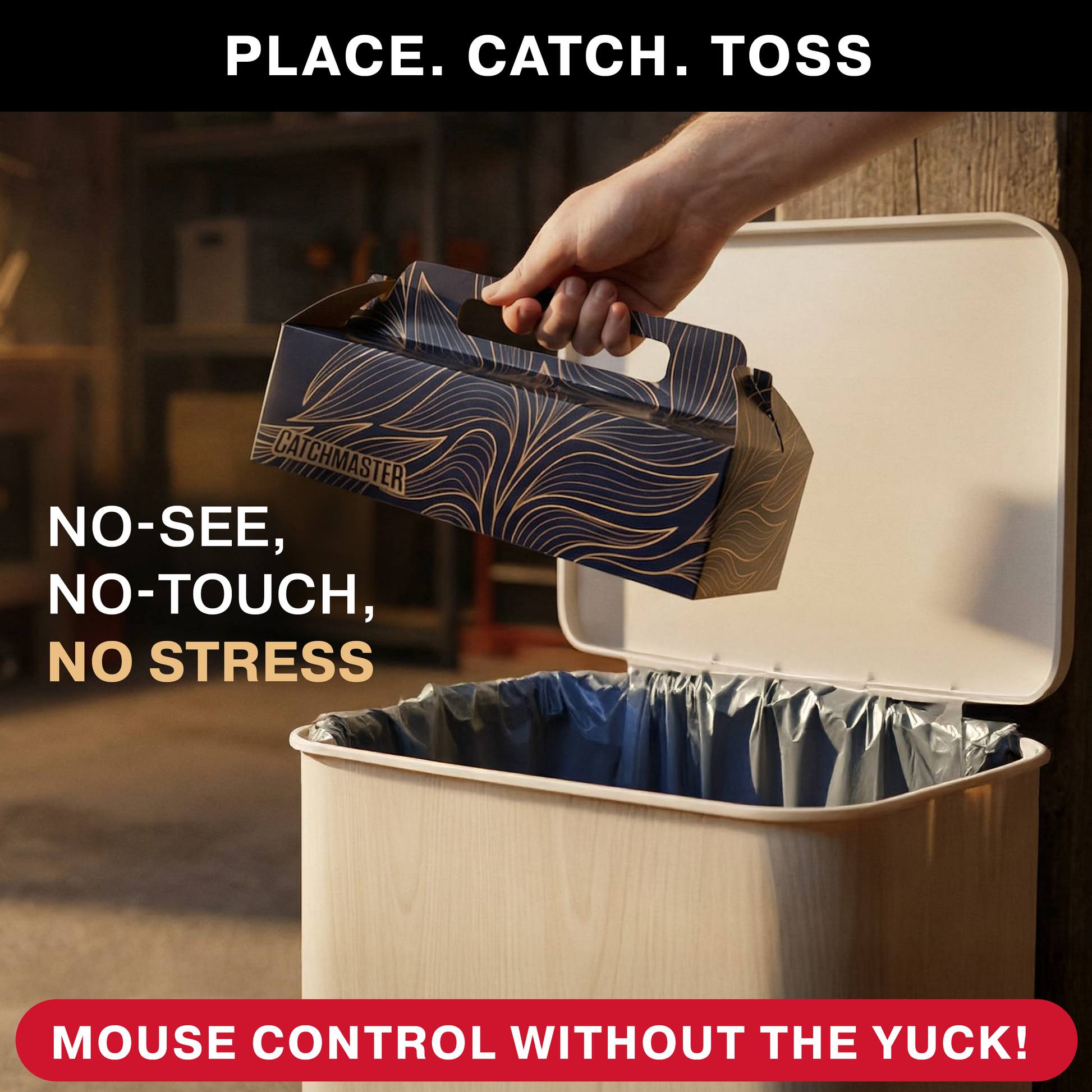 Catch & Toss: No-Touch Disposable Mouse Glue Traps Indoor (2 Pack)