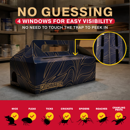 Catch & Toss: No-Touch Disposable Mouse Glue Traps Indoor (2 Pack)