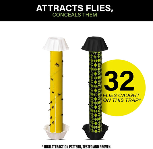 Fly Stick Hanging Fly Traps, Indoor and Outdoor, 4-Pack