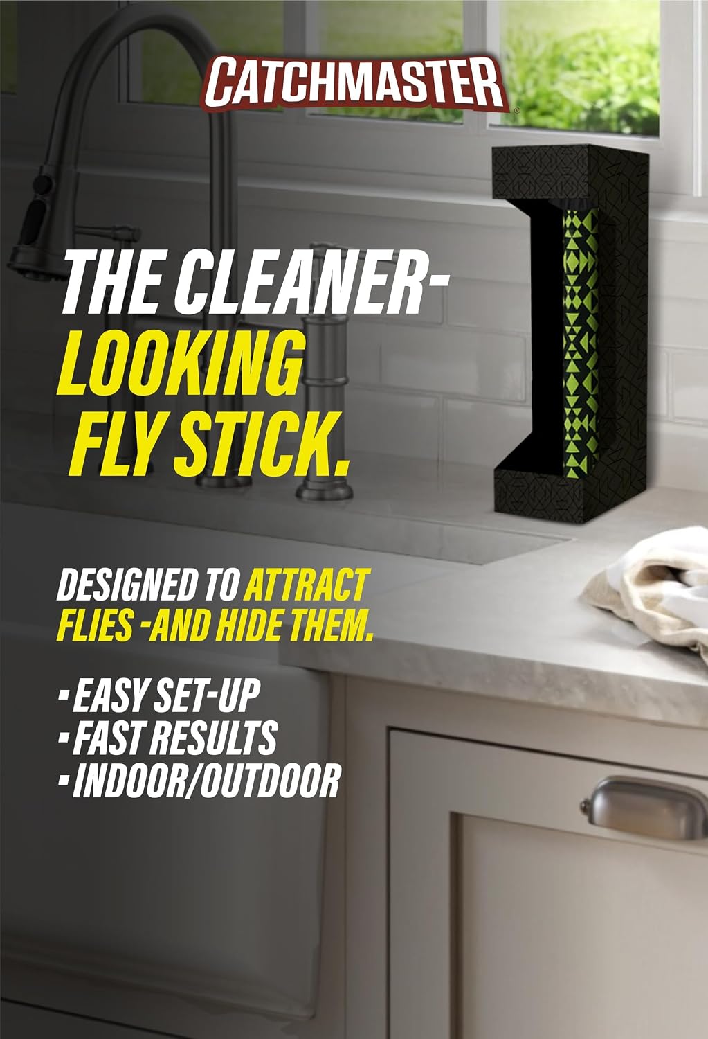 Fly Stick Hanging Fly Traps, Indoor and Outdoor, 4-Pack
