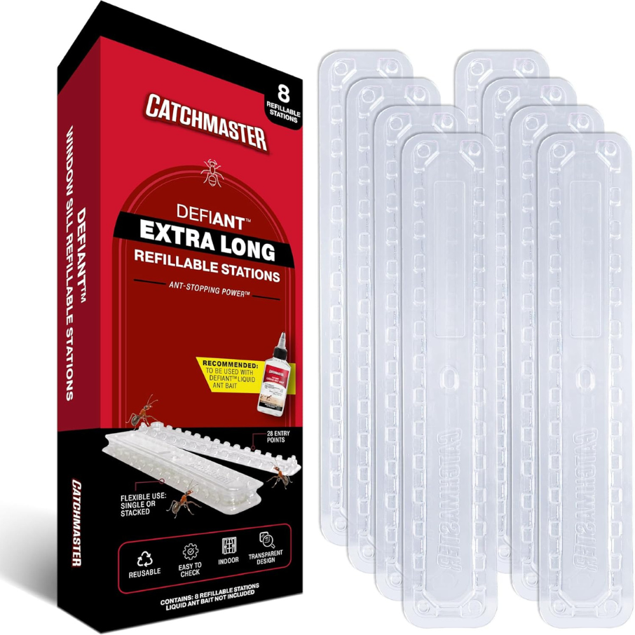 DEFIANT™ Extra Long Reusable Ant Traps Indoor – 8 Pack