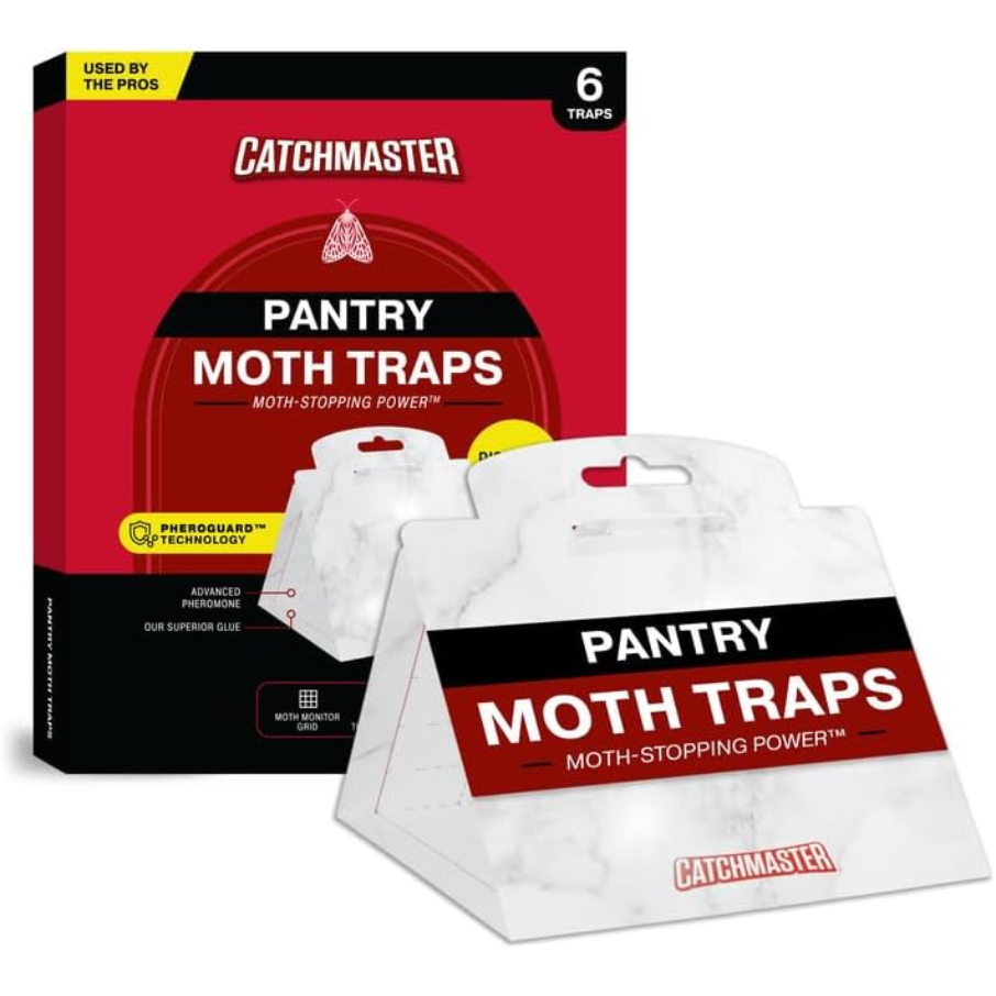 Catchmaster Premium Pantry Moth Traps with PheroGuard Technology, 6 Pack Marble Pattern Glue Traps