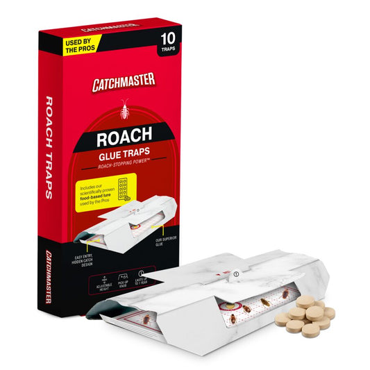 Catchmaster Cockroach Trap with Powerful Food-Based Bait – Glue Traps (10-Pk)