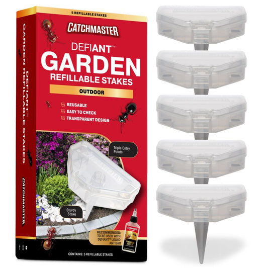DEFIANT Outdoor Reusable Garden Stakes Ant Traps - 5 Pack