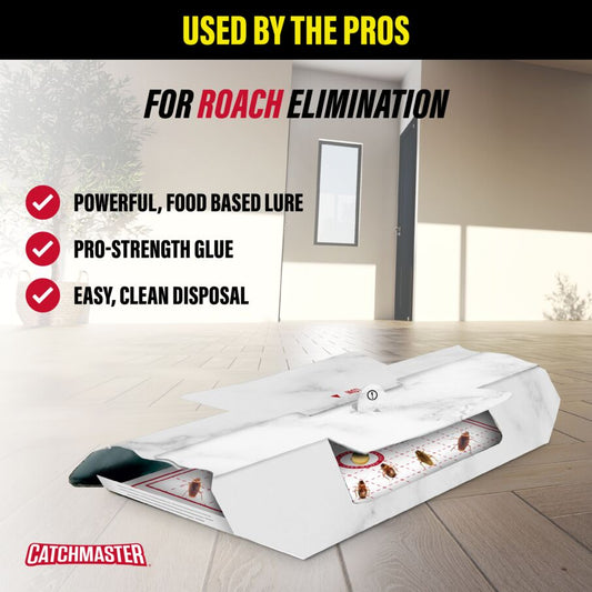 Catchmaster Cockroach Trap with Powerful Food-Based Bait – Glue Traps (10-Pk)