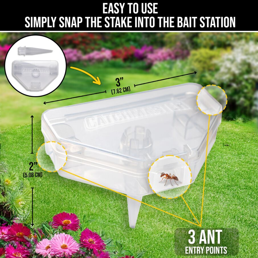 DEFIANT Outdoor Reusable Garden Stakes Ant Traps - 5 Pack