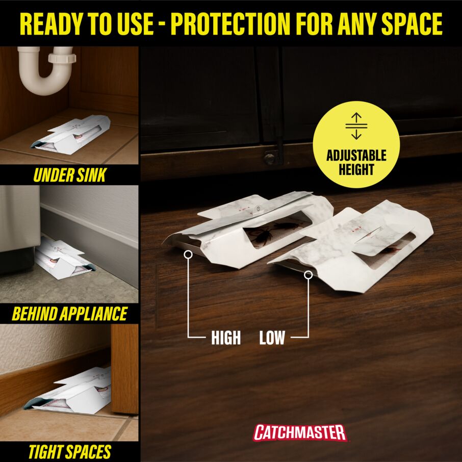 Catchmaster Cockroach Trap with Powerful Food-Based Bait – Glue Traps (10-Pk)