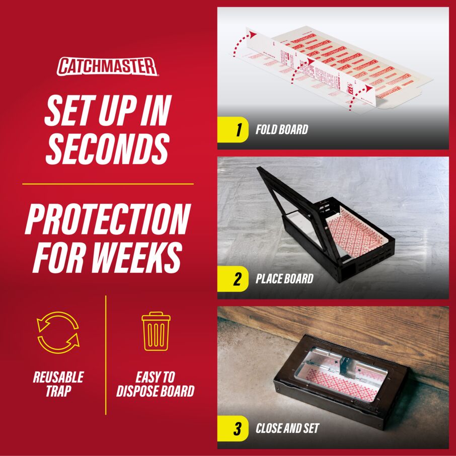 Pro Series Multi-Catch Mouse Trap Includes Replaceable Glue Board (Black)