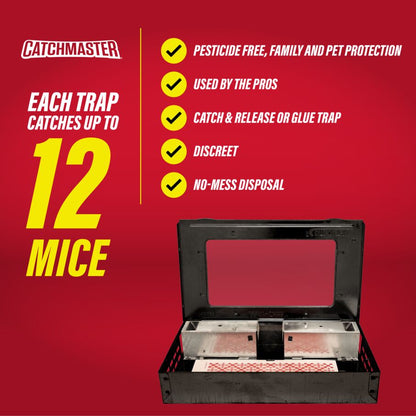 Pro Series Multi-Catch Mouse Trap Includes Replaceable Glue Board (Black)