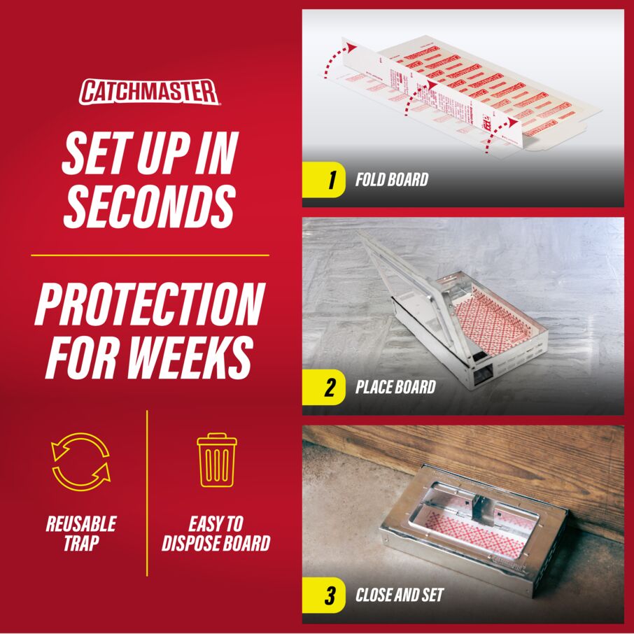 Pro Series Multi-Catch Mouse Trap Includes Replaceable Glue Board (White)