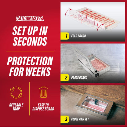 Pro Series Multi-Catch Mouse Trap Includes Replaceable Glue Board (White)