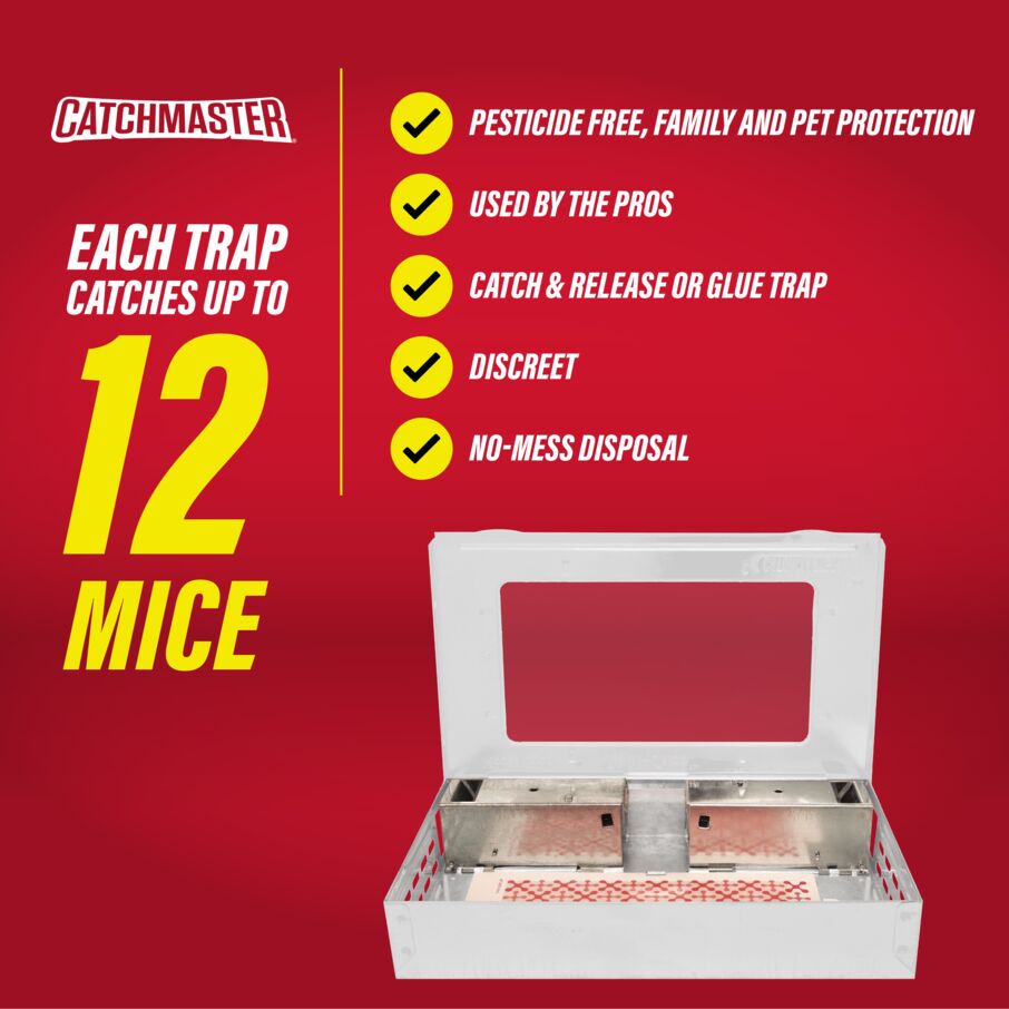 Pro Series Multi-Catch Mouse Trap Includes Replaceable Glue Board (White)