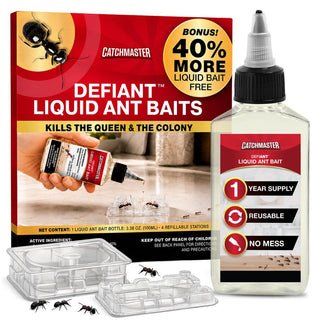 DEFIANT™ Premium Liquid Ant Control, 1-Year Supply + 4 Classic Bait Stations