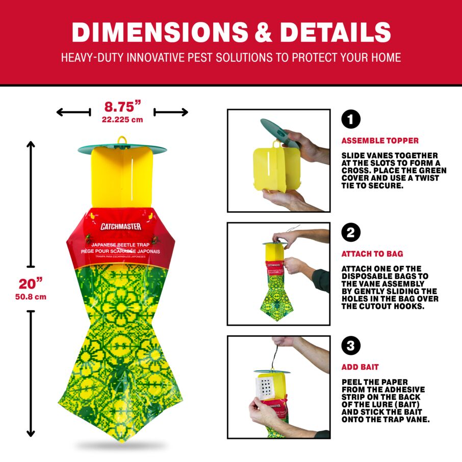 Japanese Beetle Trap Bags with Dual Lure – Hanging Bug Catcher