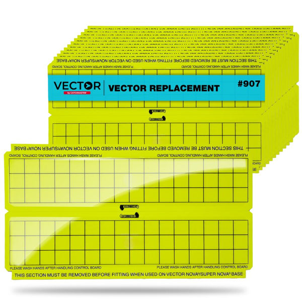 Catchmaster Vector Trap Replacement, UV Light Fly Traps for Home, Unscented Sticky Glue Boards, 12-Pack Yellow
