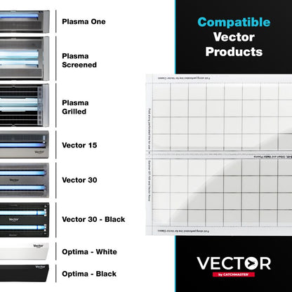 Vector UV Fly Light Universal Replacement Glue Boards Without Pheromones - White