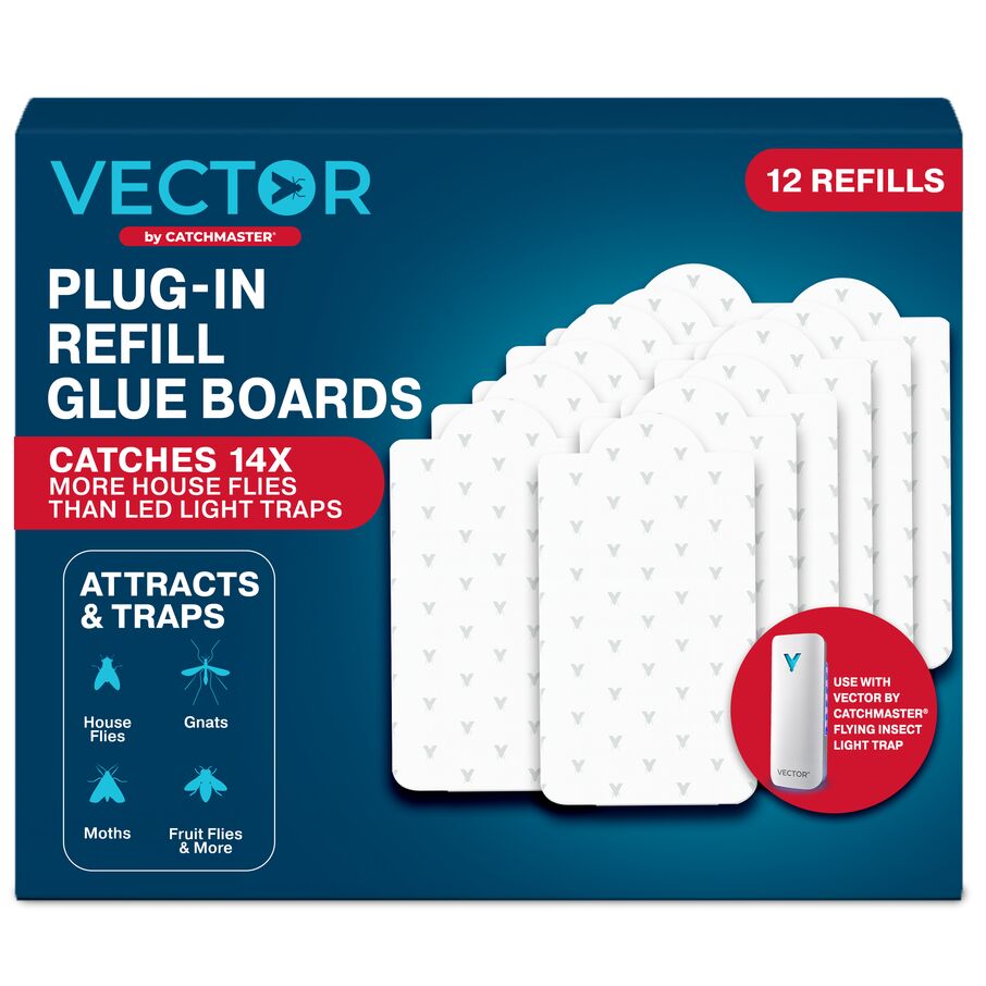 Vector 9 Fly Trap Refill Glue Boards, 12-Pack