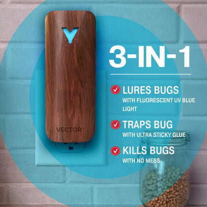 Vector Plug In Fly Trap for Fruit Flies & Gnats – Wood Grain