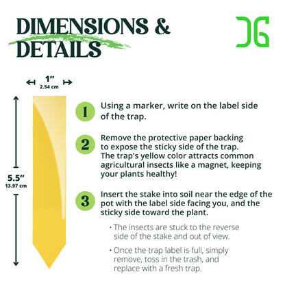 Dual Action Plant Labels Sticky Insect Trap