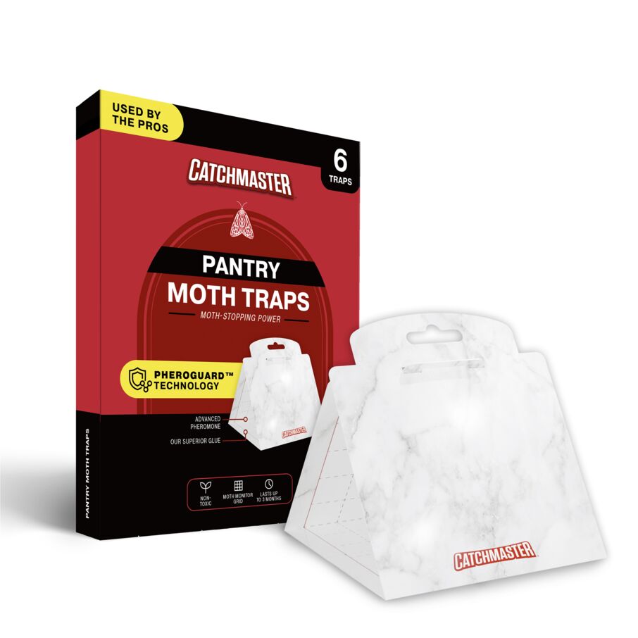 Catchmaster Premium Pantry Moth Traps with PheroGuard Technology, 6 Pack Marble Pattern Glue Traps