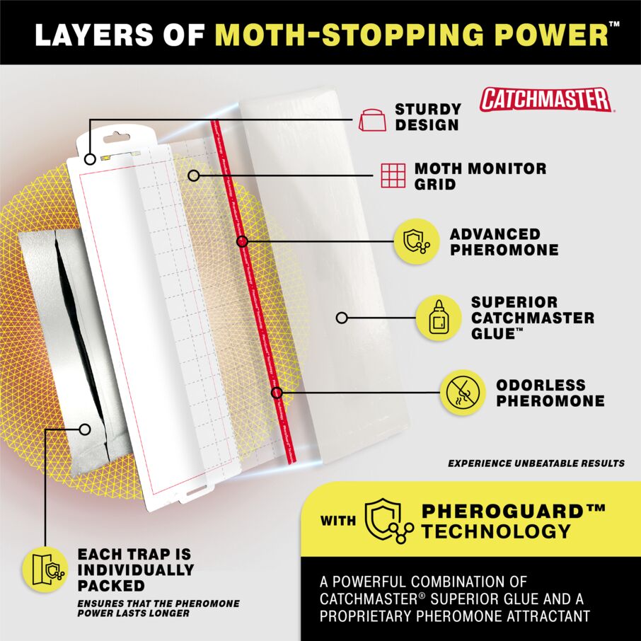 Catchmaster Premium Pantry Moth Traps with PheroGuard Technology, 6 Pack Marble Pattern Glue Traps