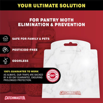 Catchmaster Premium Pantry Moth Traps with PheroGuard Technology, 6 Pack Marble Pattern Glue Traps