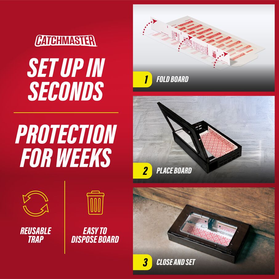 Pro Series Multi-Catch Mouse Trap & Glue Board Traps (Black)