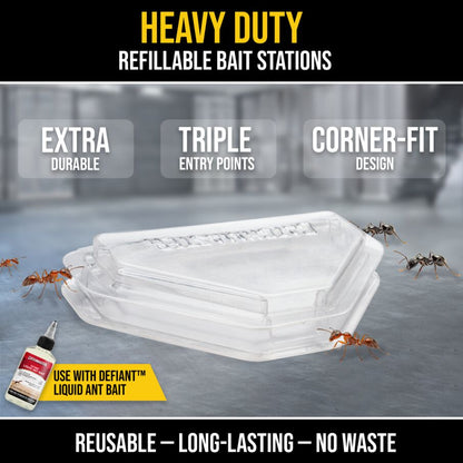DEFIANT Reusable Heavy Duty Ant Traps Indoor & Outdoor Refill - 8 Pack