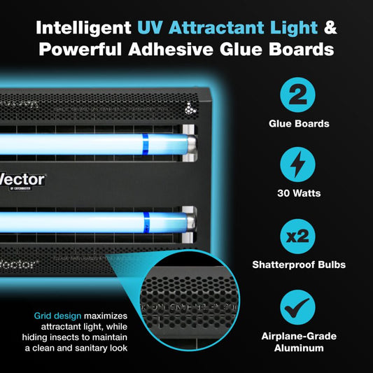Vector 30 UV Light Fly Trap in Black