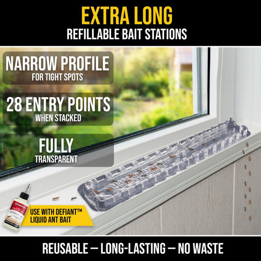 DEFIANT™ Extra Long Reusable Ant Traps Indoor – 8 Pack