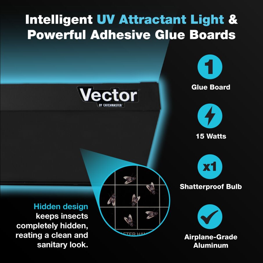 Vector Optima UV Light Fly Trap in Black