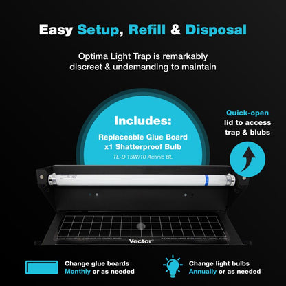 Vector Optima UV Light Fly Trap in Black
