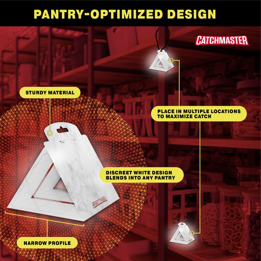 Catchmaster Premium Pantry Moth Traps with PheroGuard Technology, 6 Pack Marble Pattern Glue Traps