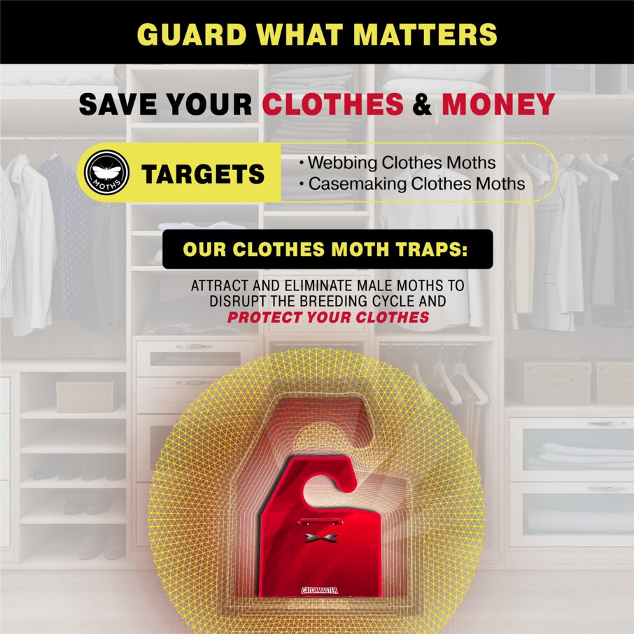 Premium Clothes Moth Traps with Patented Pheromones XL - Red