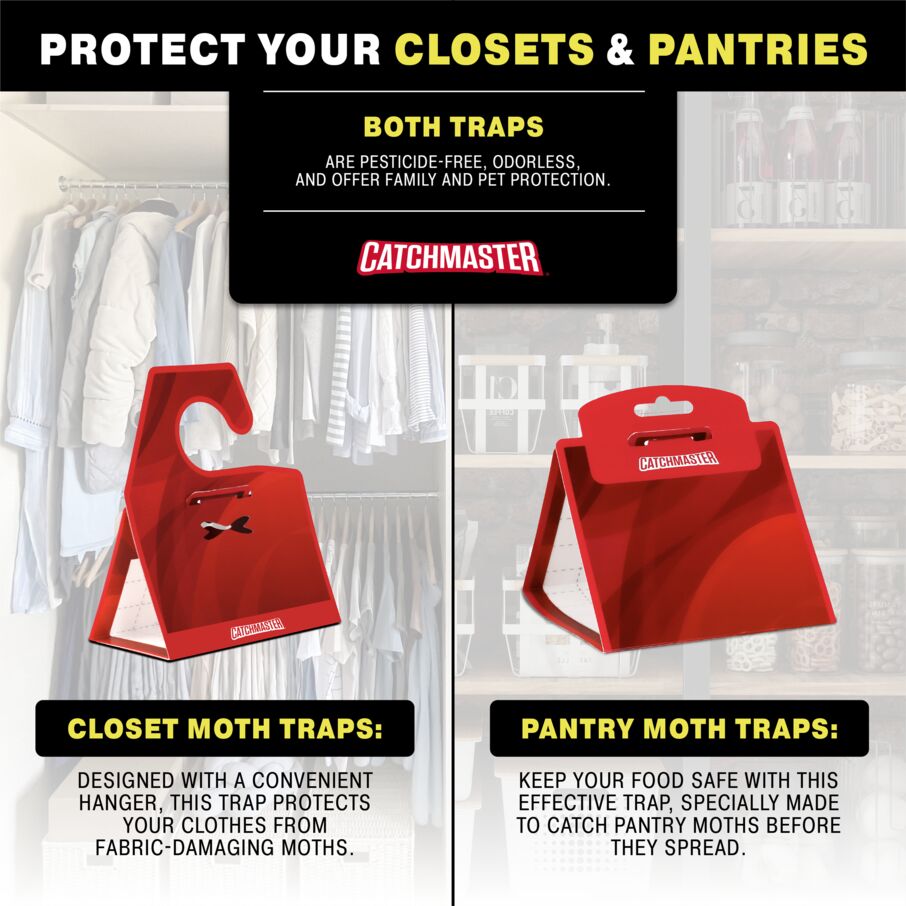 Premium Clothes Moth Traps with Patented Pheromones XL - Red