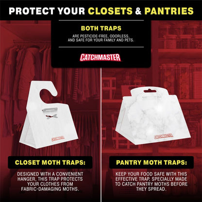 Catchmaster Premium Pantry Moth Traps with PheroGuard Technology, 6 Pack Marble Pattern Glue Traps