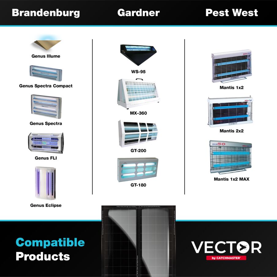 Vector UV Fly Light Universal Replacement Glue Boards Without Pheromones