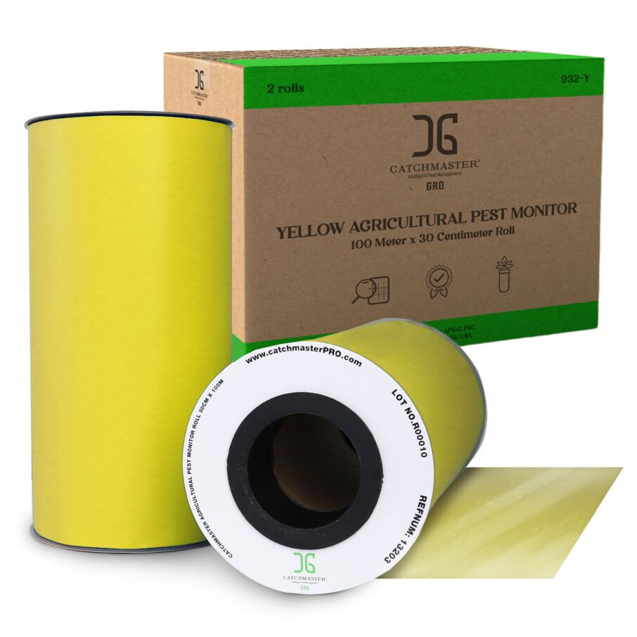 CatchmasterGRO XL AG Rolls – 2 Double-Sided Adhesive Fly Tape Strips - Yellow