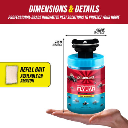 Reusable Fly Jar – Fly Trap with Food-Based Lure
