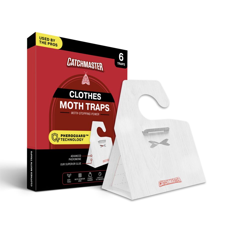 Catchmaster Premium Clothes Moth Traps with PheroGuard Technology, 6 Pack Hardwood Pattern Glue Traps for Closets
