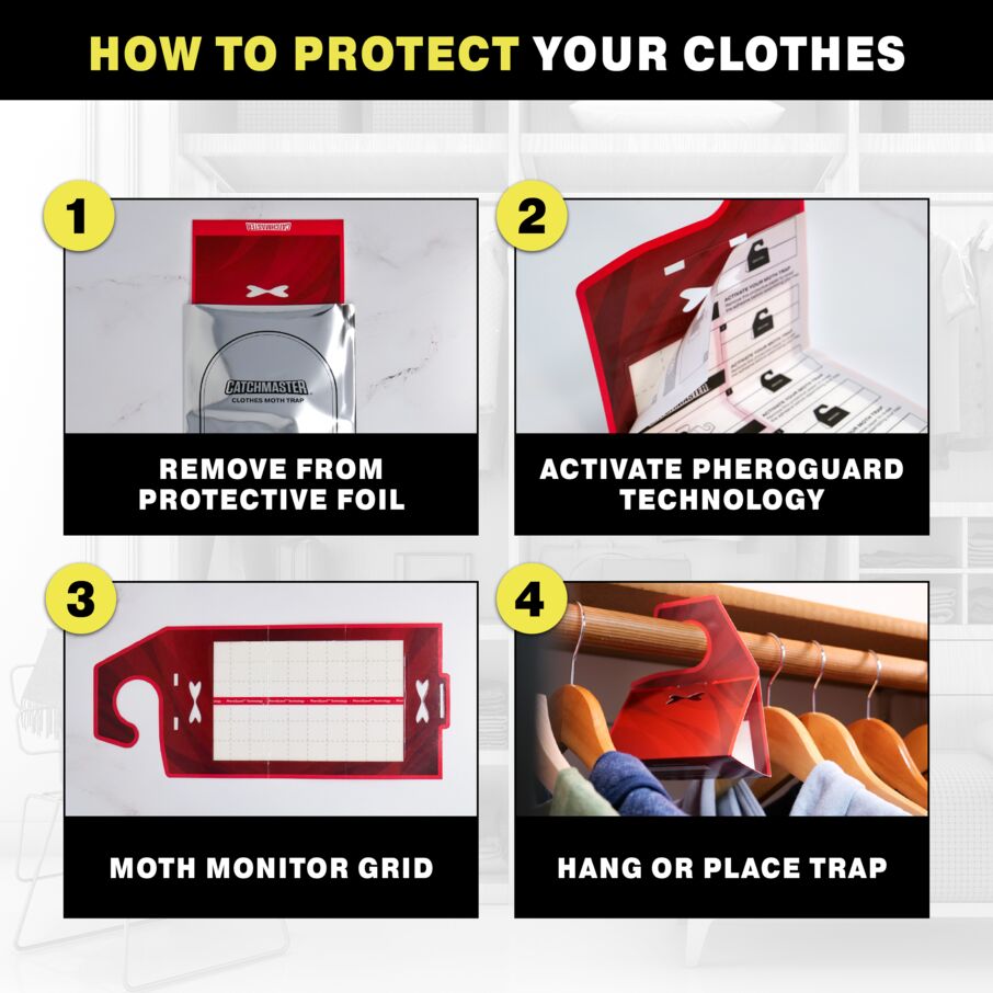 Premium Clothes Moth Traps with Patented Pheromones XL – Hardwood