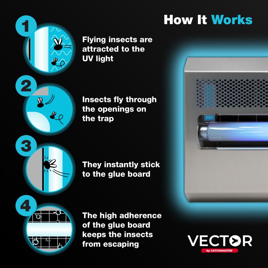 Vector 15 UV Light Fly Traps - Silver
