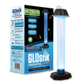 An LED-light Glostik trap designed to attract and capture mosquitoes and other flying insects, ideal for use in both indoor and outdoor settings like garages and patios.