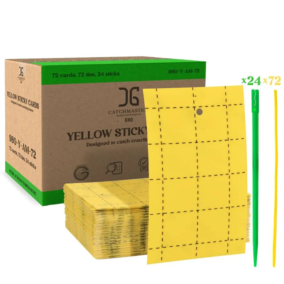 Trampas para insectos con tarjeta adhesiva amarilla de doble cara de 3" x 5"