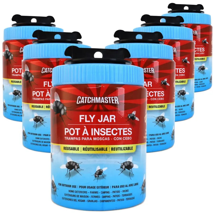 Reusable Fly Jar Traps With Food-Based Lure